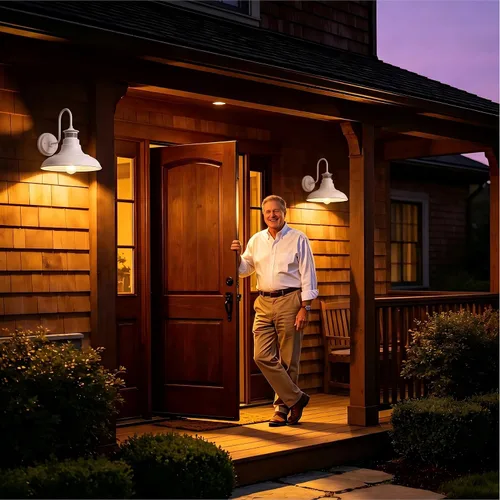 Miniatura 4 de Paquete de 2 apliques de pared de cuello de ganso estilo granja, luces de granero, sensor de movimiento y del anochecer al amanecer, accesorios