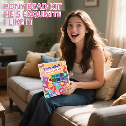 Miniatura 7 de LIS HEGENSA Kandi - Juego de cuentas de pony a granel, para hacer collares, joyas, trenzar el cabello, pulseras, cuentas de plástico