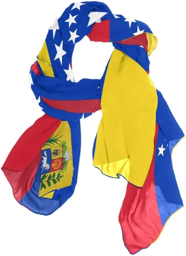 Miniatura 5 de Ethel Ernest Bandera de Venezuela bufanda de seda ligera chal suave bufandas largas