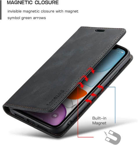 Miniatura 4 de japezop Funda compatible con iPhone 11, iPhone 11 con bloqueo RFID, soporte de tarjetero, funda de cuero con tapa para iPhone 11 de 6.1 pulgadas