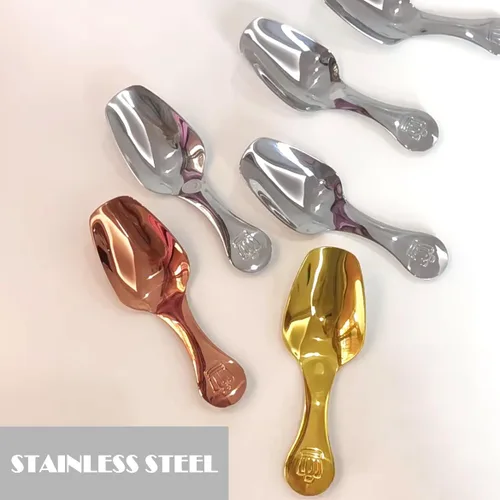 Miniatura 6 de Mini cucharas de acero inoxidable - Cucharas de café y postre de mango corto