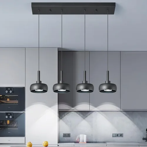 Miniatura 9 de Modernas lámparas colgantes negras para isla de cocina, mini cúpula, lámpara colgante para dormitorio, sala de estar, comedor, bar (3 luces)