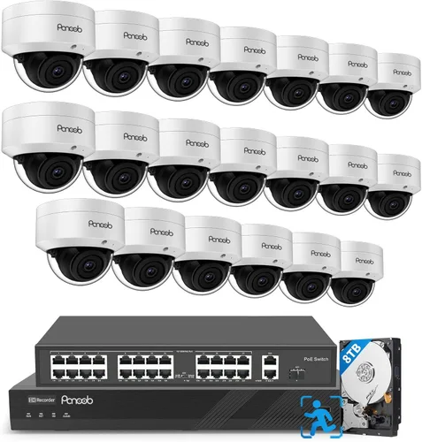Miniatura 10 de Sistema de cámara de seguridad PoE, 6 cámaras domo PoE a prueba de vandalismo de 5MP IK10 con cable para exteriores con detección de persona, visión