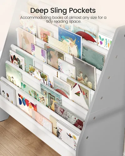 Miniatura 4 de CHOEZON Estantería infantil de 6 niveles, estante para libros para habitación de niños, librero tipo eslinga, estante de almacenamiento de revistas