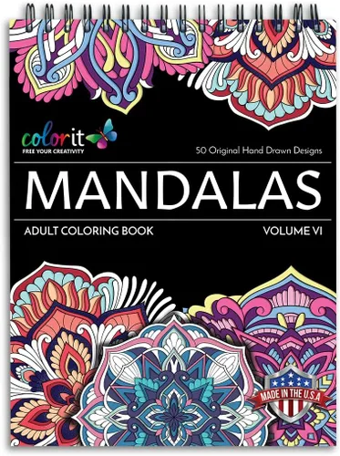 Miniatura 13 de Libro Para Colorear Mandala Para Adultos Con Papel Grueso De Calidad Artística, Tapas Duras Y Encuadernación En Espiral De ColorIt