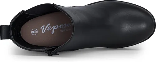 Miniatura 8 de Vepose Botines de moda para mujer, tacón bajo grueso, plataforma Chelsea para mujer