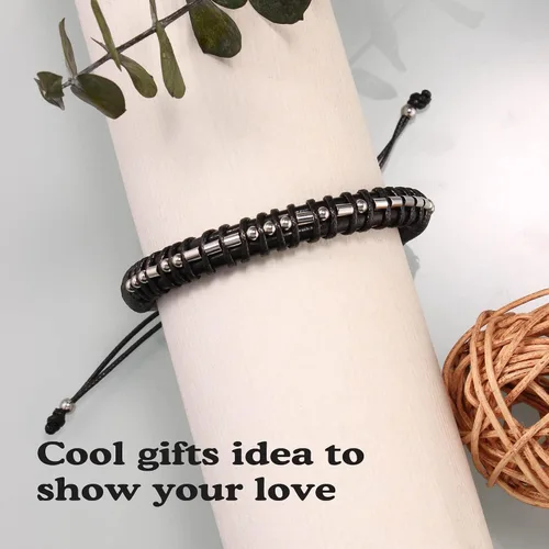 Miniatura 4 de Regalos inspiradores para hombres, pulseras con código morse, pulseras para hombre, regalos de graduación para él, Día del Padre, pulsera de cuero