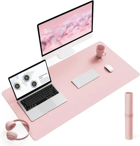 Miniatura 70 de YSAGi Almohadilla de escritorio de piel antideslizante, tapete impermeable para teclado de computadora portátil, protector de mesa y alfombrilla