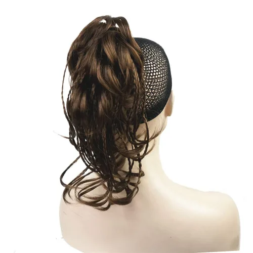 Miniatura 8 de Wiginway - Extensión de pelo sintético trenzado hecho a mano con pinza para la mandíbula, promedio #H16-613 Rubio dorado más claro con reflejos