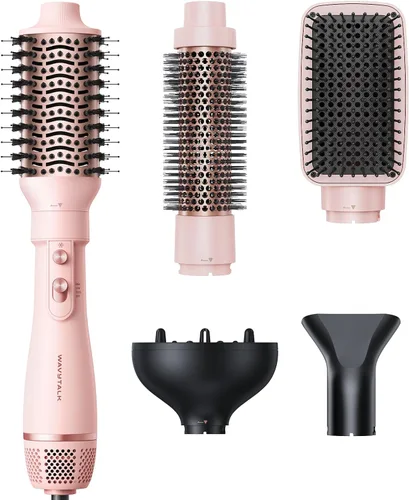Set de cepillo secador de pelo, Wavytalk Air Sculpt 5-en-1 set de cepillo de aire caliente, multi estilizador para secados en salón, rizos suaves,