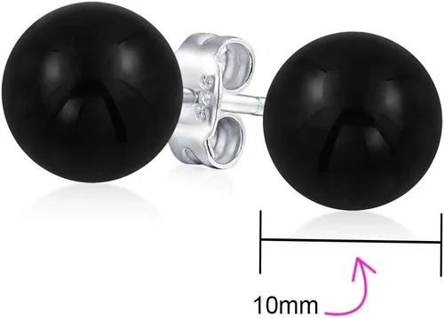 Miniatura 4 de Aretes grandes de plata de ley 925 con piedras preciosas naturales de 0.394 pulgadas para mujeres y adolescentes, variedad de piedras de nacimiento