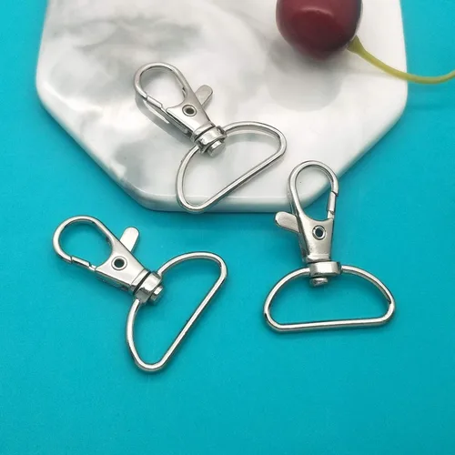 Miniatura 5 de 60 ganchos giratorios a presión, gancho giratorio de metal para llavero, suministros de manualidades, 1 pulgada (0.984 in) de ancho interior Plata