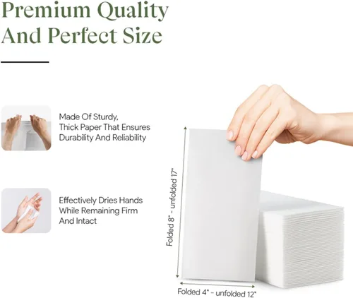 Miniatura 3 de 100 toallas desechables de lino para invitados, toallas de mano de papel para baño, toalla de papel blanca como tela - servilletas de mano de cóctel
