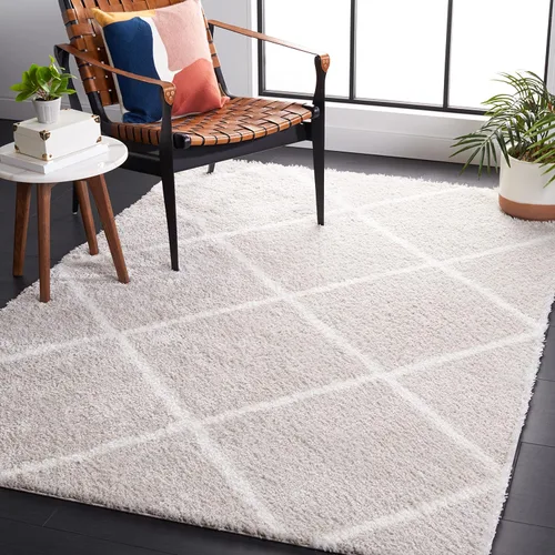 Miniatura 13 de SAFAVIEH Tahoe Shag Collection - Alfombra para pasillo, 2 x 9 pies, diseño de enrejado, no desprende pelusa y de fácil cuidado, 1.2 pulgadas