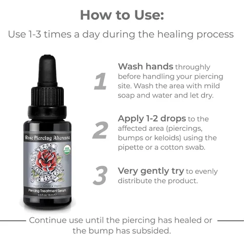 Miniatura 6 de Alteya Organics Solución para el cuidado posterior de piercings y bultos – Aceite queloide para eliminación de golpes de oído, nariz y cuerpo