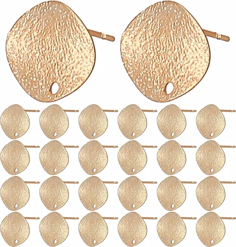Miniatura 10 de Milisten Postes de pendientes para la fabricación de joyas, 20 piezas de pendientes, 0.5 in de acero inoxidable redondo plano almohadilla en blanco