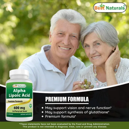 Miniatura 5 de Best Naturals Ácido alfa lipoico 600 mg 60 cápsulas – ALA Potente antioxidante (60 unidades (paquete de 2))