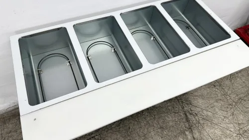 Miniatura 5 de Calentador eléctrico de mesa de vapor comercial 58 pulgadas de ancho 4 pozos abiertos certificado NSF acero inoxidable con estante inferior y tabla