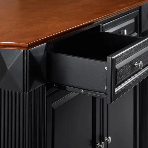 Miniatura 11 de Crosley Furniture Isla de cocina Drop Leaf/Barra de desayuno, negro