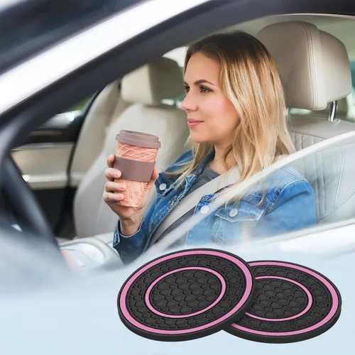 Miniatura 6 de Osilly Paquete de 2 posavasos de automóvil para portavasos de automóvil de 2.75 pulgadas, antideslizantes, antipolvo, universales, impermeables