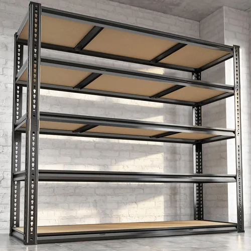 Estantería de Garaje de 48" de Ancho, Estantes de Almacenamiento de 3050 LBS Resistentes, Unidad de Estantería Metálica de 5 Niveles Ajustable,