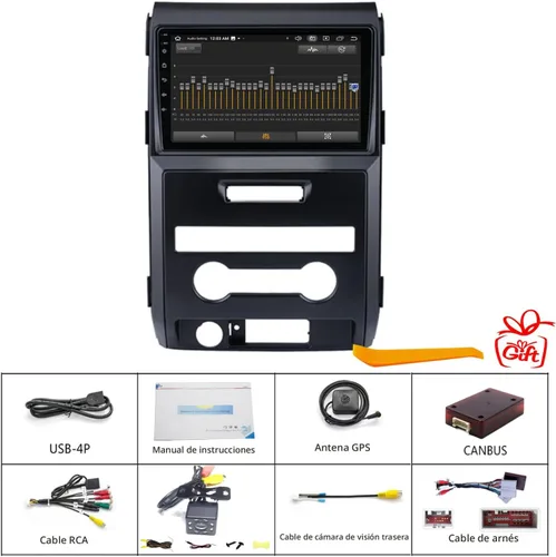Miniatura 6 de Para Ford F150 actualización de radio 2013 2014, reemplazo de navegación estéreo Android, pantalla táctil QLED, CPU de 8 núcleos, compatible