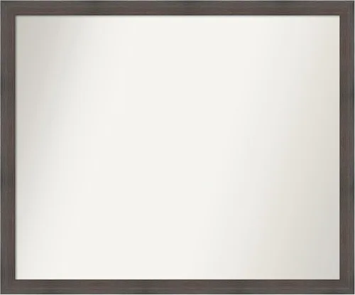 Miniatura 422 de Amanti Art Espejo de pared personalizado no biselado (24 x 27 pulgadas), marco estrecho de nogal chipre - varios tamaños personalizados - Espejo