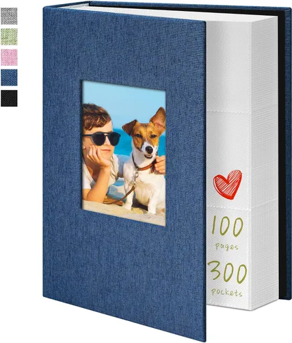 Miniatura 12 de Álbum de fotos Yopih 4x6 100 bolsillos con cubierta de lino, álbumes de fotos para familia, boda, bebé, libro de fotos con capacidad para imágenes
