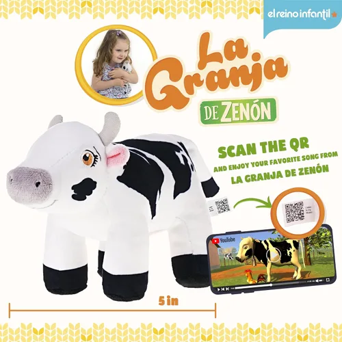 Miniatura 2 de LA GRANJA DE Zenon Vaca Lola 5 pulgadas Peluche suave y abrazable El Reino Infantil