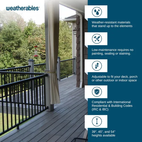 Miniatura 3 de Weatherables Kit de poste de barandilla de aluminio – Kit de poste de aluminio para kits de barandillas Arlington, Georgetown y Cornell, fabricado