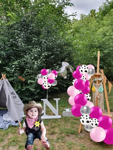 Miniatura 6 de Juego de globos con estampado de vaca, globos de látex rosa de 12 pulgadas para cumpleaños, despedida de soltera, despedida de soltera, decoración