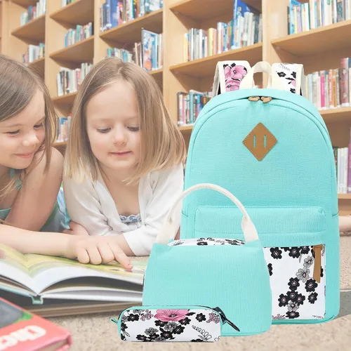 Miniatura 7 de Bluboon - Mochilas de lona 3 en 1 para niñas y adolescentes, juego de mochilas