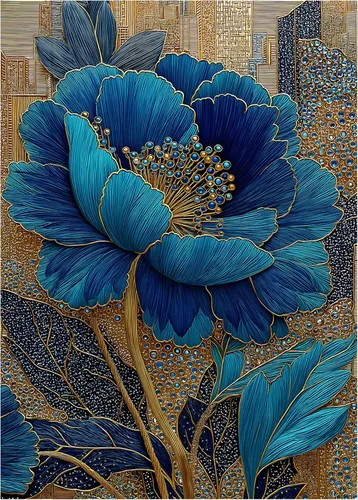 Rompecabezas de flores azules para adultos de 1000 piezas, hermosos rompecabezas florales elegantes vintage, rompecabezas con temática de plantas de