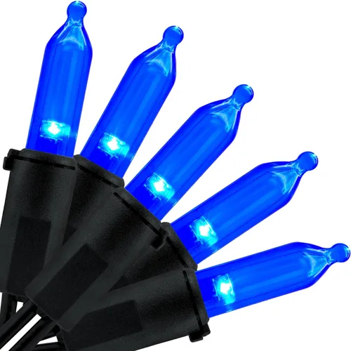Miniatura 10 de YULETIME - Luces de Navidad LED púrpuras con cable marrón, 33 pies, 100 unidades, juego de luces de cadena certificadas por UL, calidad comercial