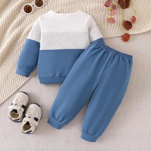 Miniatura 78 de Ropa de otoño e invierno para bebé, trajes de niño pequeño, sudadera de manga larga, sudadera de retazos y pantalones, 2 piezas, 12 meses a 5 años