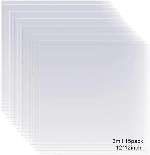 Miniatura 8 de Paquete de 12 hojas de plantillas de Mylar transparente de 4 mil, plantillas en blanco de 12 x 12 pulgadas, material de plantilla reutilizable, haz