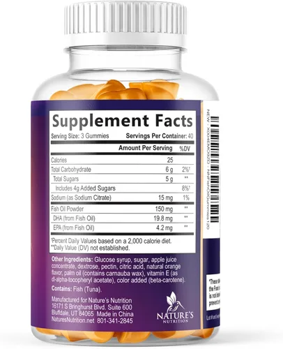 Miniatura 9 de Gomitas de aceite de pescado Omega 3 – 3 veces más fuerte – Suplemento de goma de aceite de pescado Omega 3 de alta absorción con DHA y EPA – Apoyo