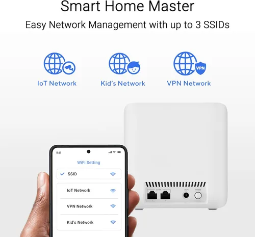 Miniatura 7 de ASUS ZenWiFi BD4 (1 unidad) Malla WiFi 7 de doble banda, 3600 Mbps, 2450 pies cuadrados, puertos duales de 2.5G, controles de seguridad y parentales