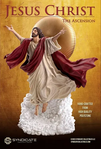 Miniatura 6 de La Ascensión de Jesucristo - Escultura de estatua de Polystone de 11 pulgadas Edición de bata roja a escala 1:10
