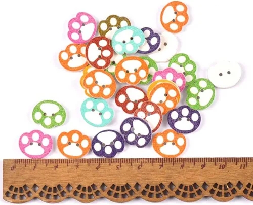 Miniatura 4 de AKOAK 50 botones de madera de 2 agujeros, botones de gato, para álbumes de recortes a mano, costura, decoración de disfraces, manualidades