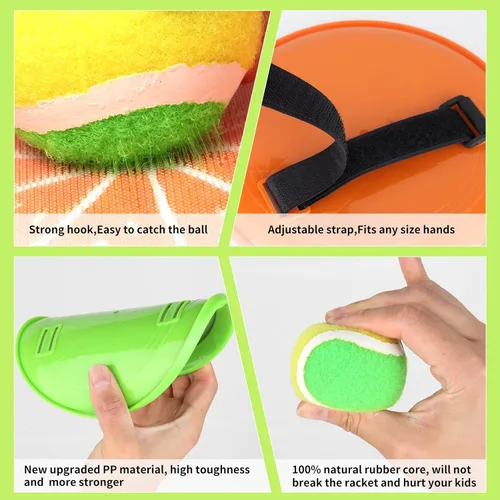 Miniatura 5 de Juego de pelota para lanzar y atrapar, juego de captura de diseño de frutas para niños y adultos, playa, patio, césped, al aire libre, interior, 6