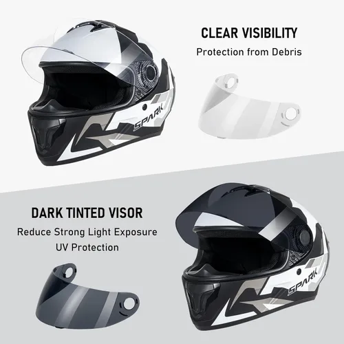 Miniatura 2 de Casco integral para motocicleta aprobado por DOT para adultos, ligero con ventilación, equipo de conducción para todas las estaciones, forro