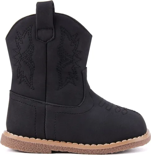 Miniatura 3 de BMCiTYBM Botas de bebé vaqueras para niño y niña, botas vaqueras occidentales para bebé, botas de vaquero para bebé con punta redonda, botas