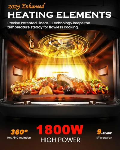 Miniatura 2 de Nuwave Brio Plus - Freidora de aire 6 en 1, gran capacidad de 7 cuartos de galón, control preciso de temperatura de 50 °F a 400 °F, antiadherente