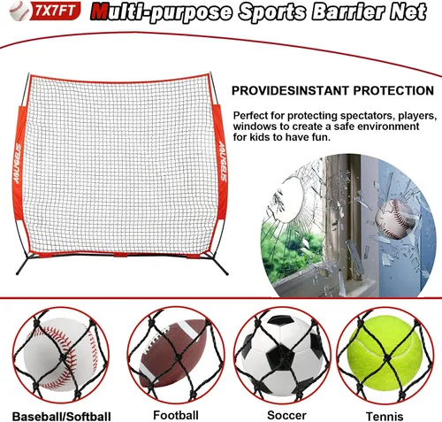 Miniatura 3 de Red de Barrera Deportiva, Red Deportiva, Red de Respaldo de Barricada, Perfecta para Béisbol, Sóftbol, Fútbol, Baloncesto, Lacrosse