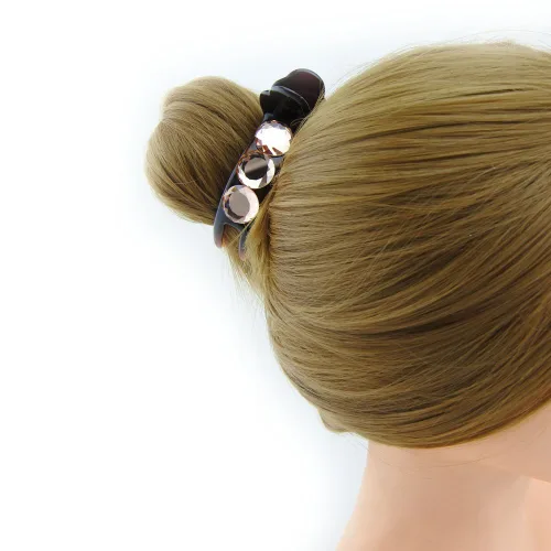 Miniatura 4 de Clip de garra para el cabello brillante y hermoso para mujer, 1 unidad (D72) (negro)