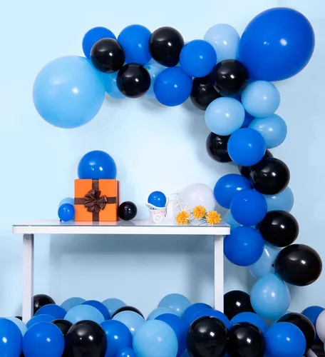 Miniatura 4 de Ponamfo Globos de látex negros para fiesta, 100 globos de 18 + 12 + 10 + 5 pulgadas, kit de arco de globos como globos de fiesta de cumpleaños
