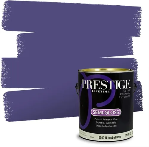 Miniatura 63 de PRESTIGE Pinturas de pintura interior e imprimación en uno, 1 galón, plano, combinación comparable de Sherwin Williams* Kimono Violet*