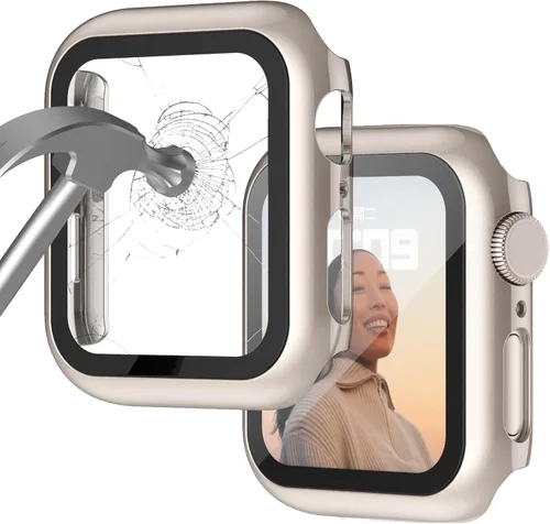 Miniatura 15 de Funda compatible con Apple Watch de 1 37⁄64 pulgadas (40 mm), serie 6/5/4/SE, con protector de pantalla de vidrio templado integrado, carcasa Negro