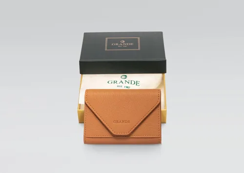 Miniatura 46 de grande Estuches para tarjetas 3639, Naranja, Tarjetero de cuero con cierre magnético, cartera pequeña de acordeón para mujer